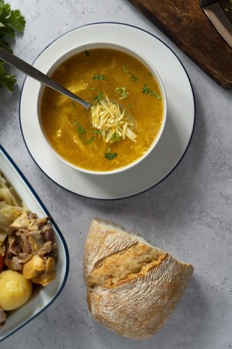 Újházi gyúkhúsleves