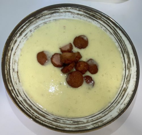 Burgonya krémleves panchettával