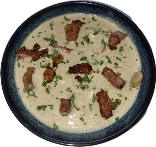 Gombakrémleves baconchipssel