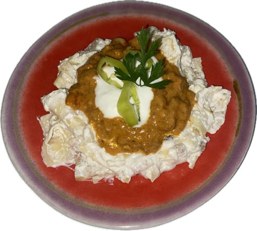 Harcsapaprikás túrós csuszával