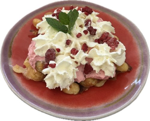 Málnás buborék gofri