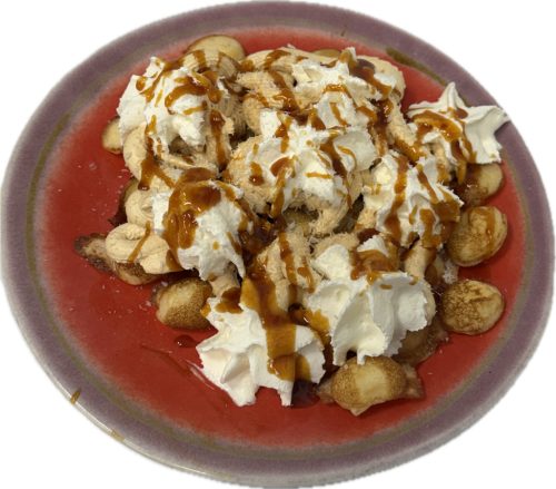 Sóskaramellás-kókuszos gofri